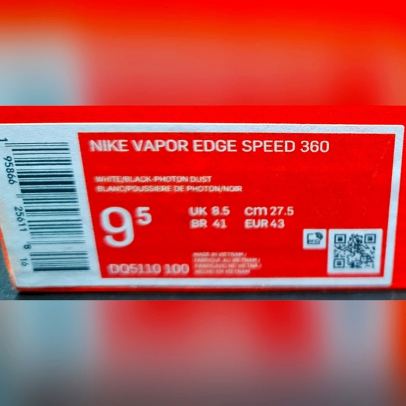 Nike Vapor Edge Speed 360 White Photon Dust 2022 DQ5110-100 Size 9.5 - Picture 7 of 7